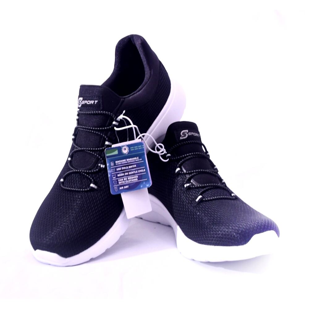 S Sport by Skechers Rummie Memory Foam Shoes Black Size 11 NWT Washable